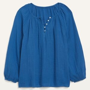 Old Navy Blue Peasant Blouse 3x
